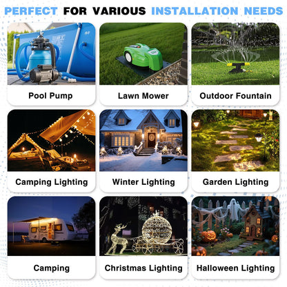 Flemoon [3 Pack] Outdoor Extension Cord Safety Cover, IPX4 Weatherproof Electrical Box to Protect Outdoor Outlet, Plug, Socket, Halloween, Christmas Holiday Decoration Light, Green