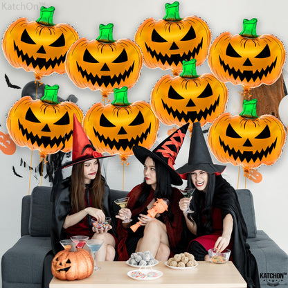KatchOn, Scary Halloween Pumpkin Balloons -Large 30 Inch | halloween Balloons for scary decorations | Indoor Halloween Party Decorations | jack o lantern balloons | Summerween Party Decorations