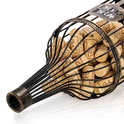 ZOOFOX Metal Wine Cork Holder, Big Metal Vino Cork Container, Decorative Tabletop Cork Storage Gift for Wine Lovers