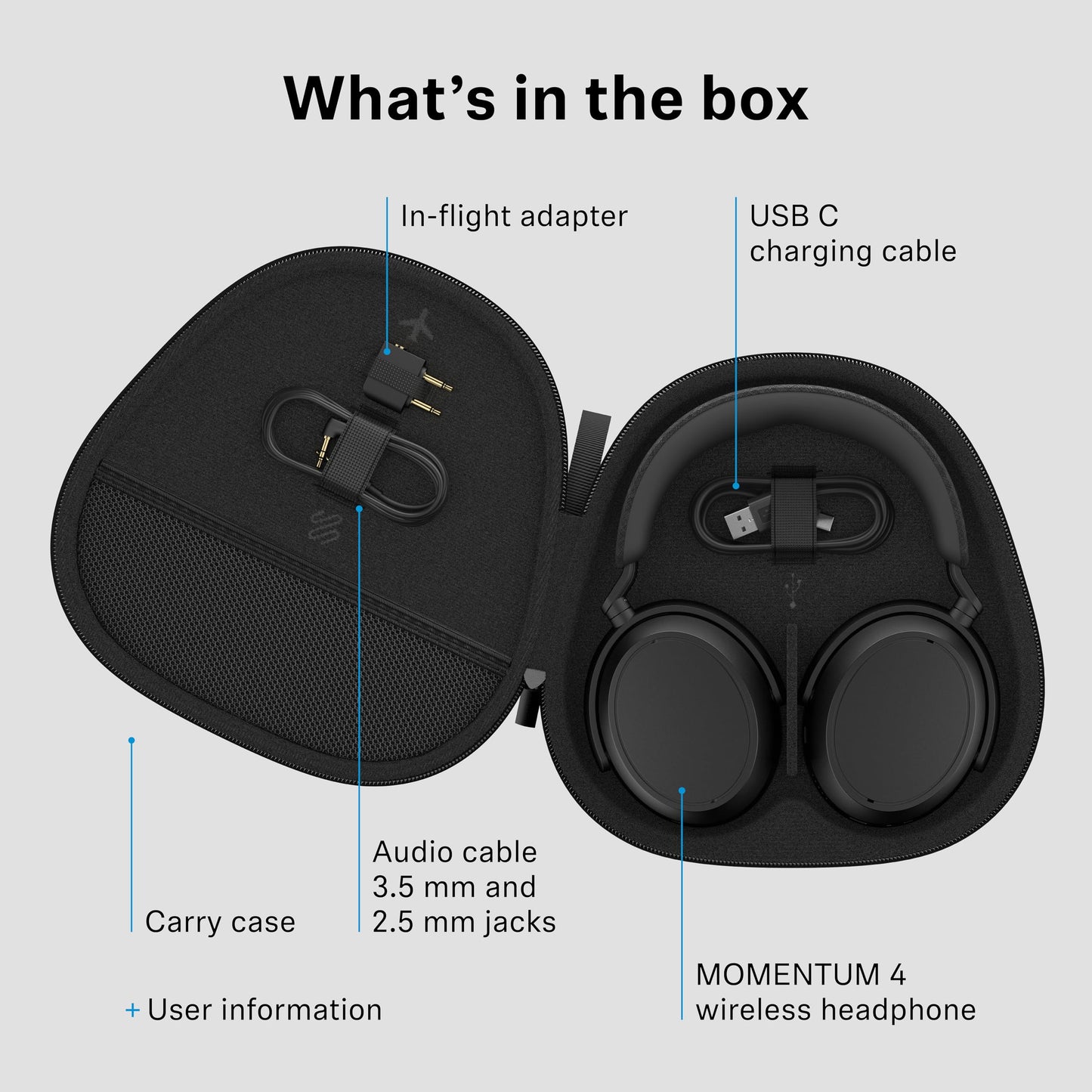 Sennheiser Consumer Audio Momentum 4 Wireless Headphones - Bluetooth Headset for Crystal-Clear Calls with Adaptive Noise Cancellation, 60h Battery Life, Lightweight Folding Design - Black/Copper