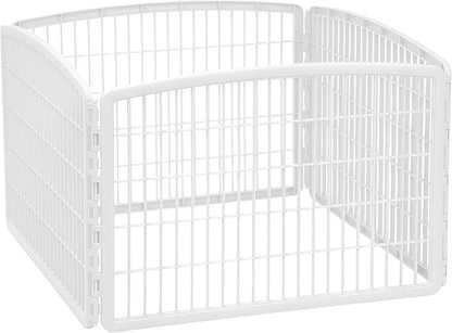 IRIS USA Dog Playpen, 4-Panel 24" Pet Playpen, Puppy Playpen, Indoor/Outdoor Dog Pen, 35 x 35 x 24, Foldable, Customizable, Dark Gray