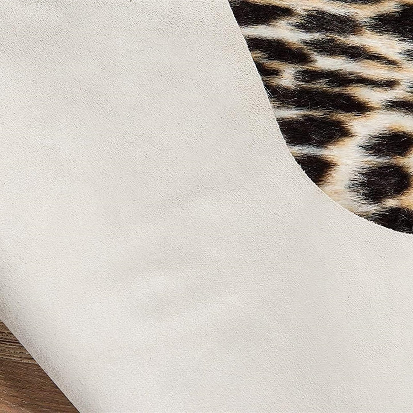 Leopard Rug Cheetah Rug Animals Printed Hide Mats Faux Fur Cowhide Skin Carpet for Home Office, Livingroom, Bedroom, 5.3ft x 6.6ft