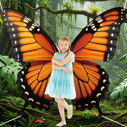 Butterfly Wings Backdrop Decoration Spring Monarch Butterfly Decor Photograph Background VBS Large Butterflies Party Hanging Banner Birthday Supplies for Women Girl Halloween Booth Photo Props Wall
