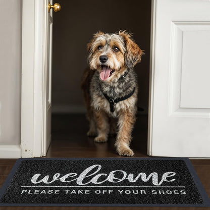 LUUFILx Welcome Door Mat Funny Front Door Mat Outside Indoor Entrance 30 x17.5 Inch Non Slip Floor Doormat Easy to Clean Christmas Black Doormat for Entry Porch High Traffic Areas Patio Yard Garage