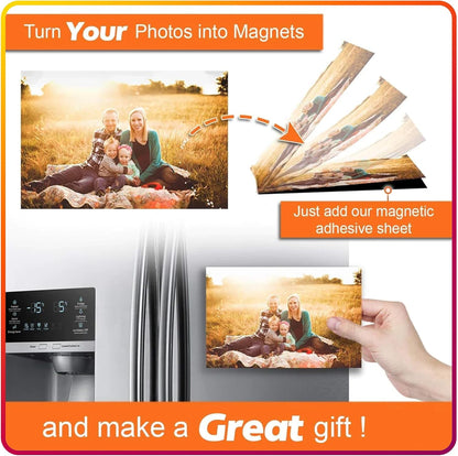 Magnetic Sheets with Adhesive Backing for Crafts, DIY. 12 Strong Craft Magnets 8.5" x 11" to Make Flexible Magnet Self Sticky Tapes, Strips, Squares, Sheet for School Classroom Board, Fridge, Photos