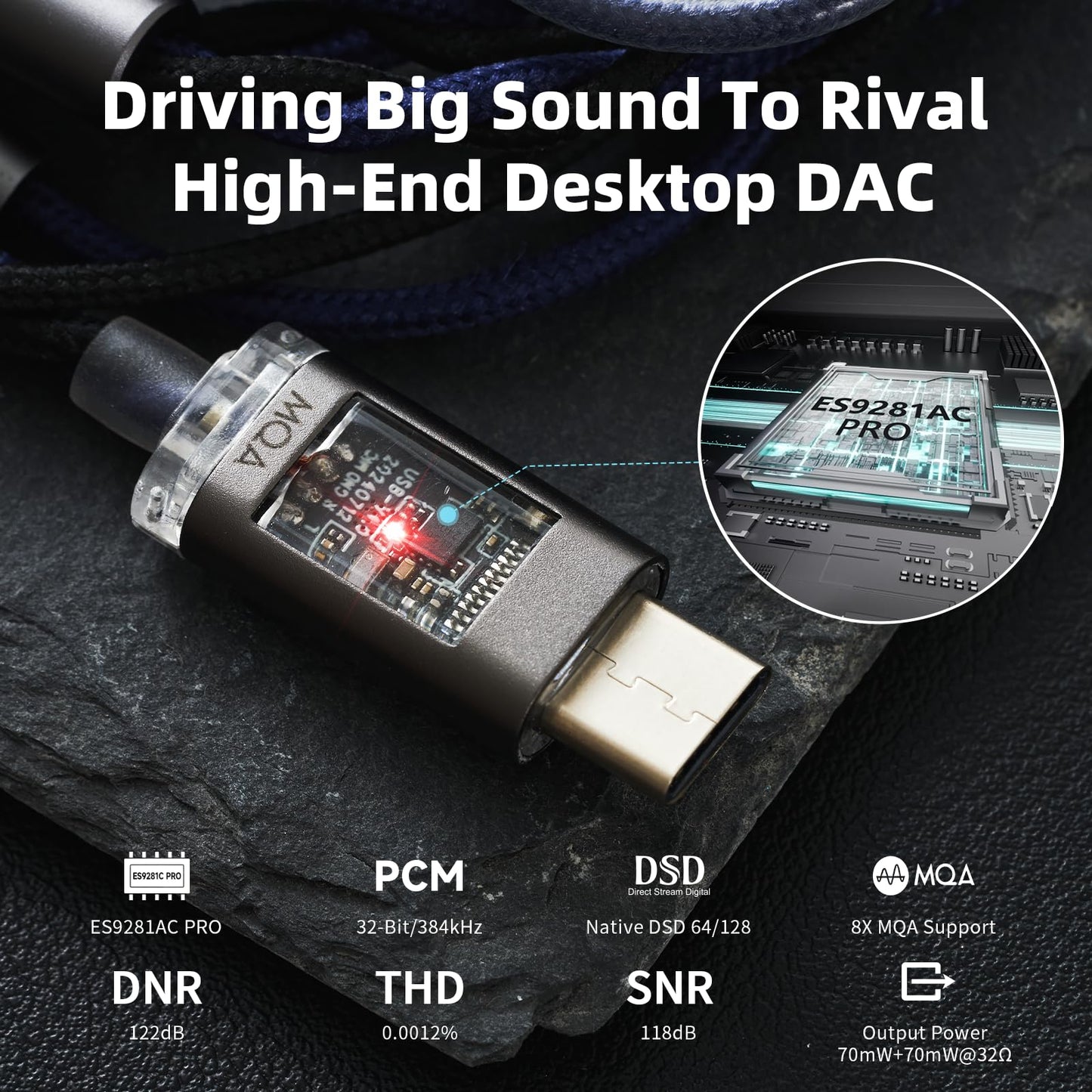 Hidizs ST2 Pro USB-C Earbuds Wired, Dual Magnetic Circuit 10mm Dynamique Drivers in Ear Monitor Headphones, ESS ES9218AC Pro DAC Chip, HD Mic, in-Line Control, Tpye-C DSP, OFC Cable, Tranparent