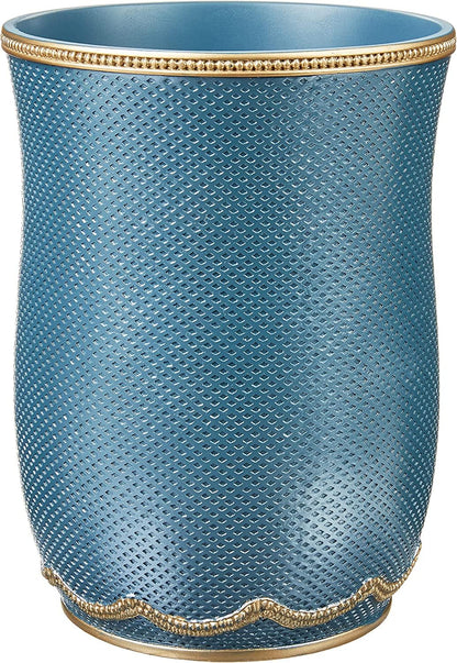 Zahari Home Decorative Trash Can for Bathroom, Office & Bedroom - 2.1 Gallons Stylish & Small Trash Can for Dorms, Desktop & Restroom - Chic Waste Basket for Compact Spaces, Capri
