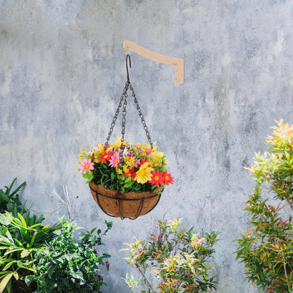 Kisangel Wooden Plant Hanger Hooks for Wall and Ceiling Indoor Outdoor Hanging Bracket 2pcs Pine Wood Natural Finish Plant Hooks