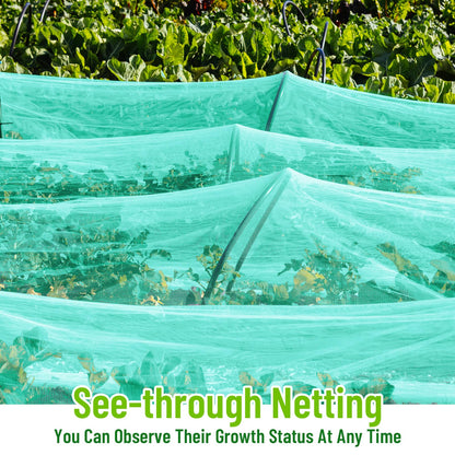 2 Pack Garden Netting 8 x 10 ft Ultra Fine Mesh Garden Netting Green Mesh Plant Cover Raised Beds Barrier Screen Protection for Vegetable Fruits Flowers Crops Greenhouse Rows from Birds Squirrels