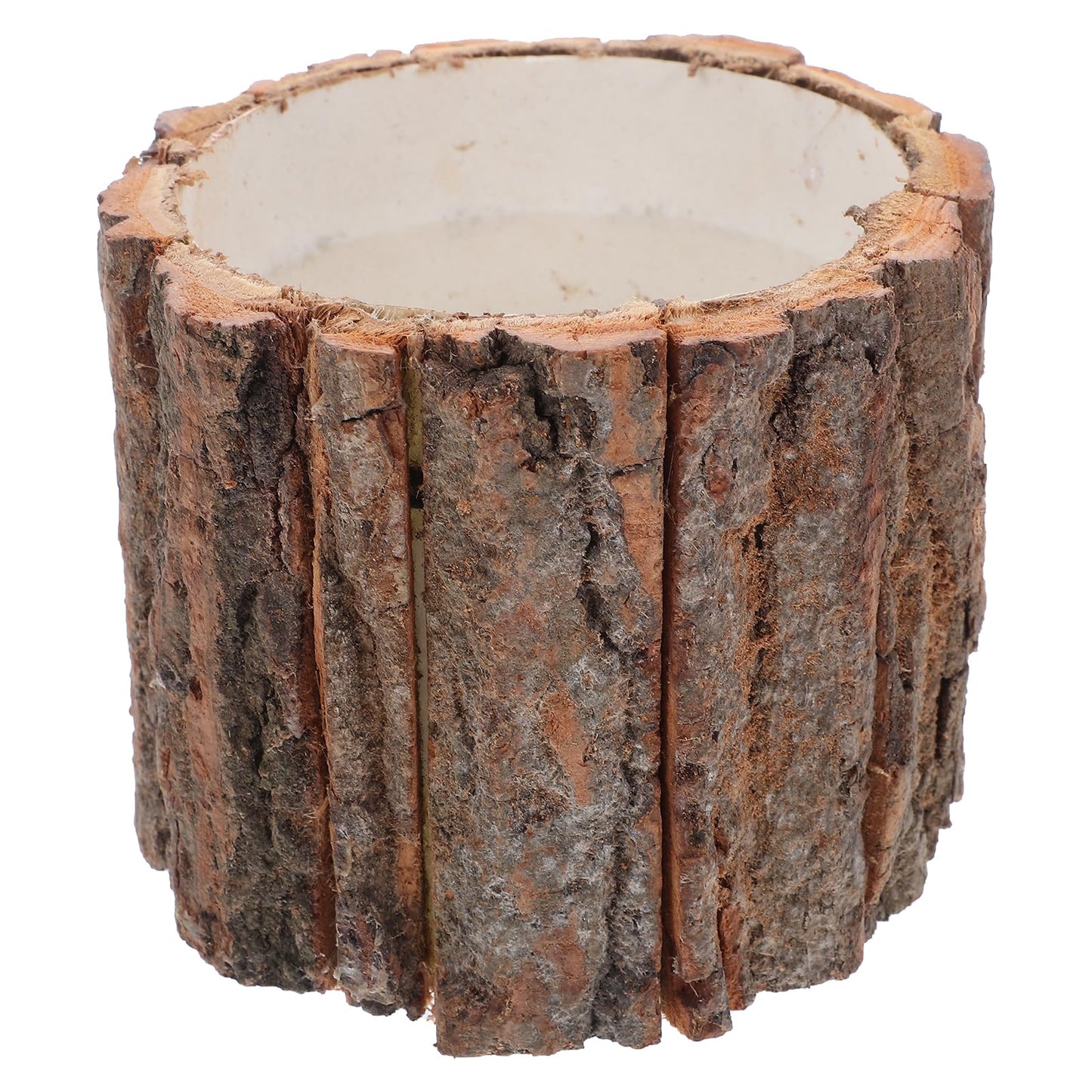 Totority Rustic Wood Bark Planter, Natural Tree Stump Flower Bucket for Indoor Outdoor Decor, Farmhouse Log Pot Centerpiece for Wedding, Patio, Garden & Windowsill, Unique Driftwood Style Vase