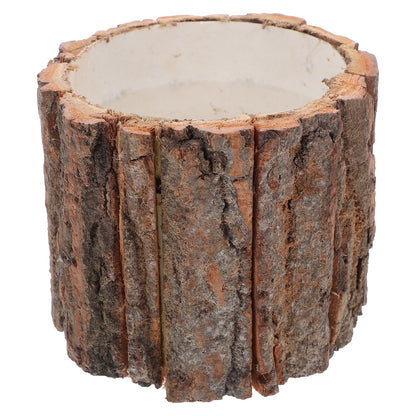 Totority Rustic Wood Bark Planter, Natural Tree Stump Flower Bucket for Indoor Outdoor Decor, Farmhouse Log Pot Centerpiece for Wedding, Patio, Garden & Windowsill, Unique Driftwood Style Vase