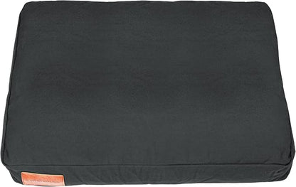 WHITEDUCK Outdoor Dog Bed Heavy-Duty 12oz Canvas, Water-Repellent Cotton, Machine Washable Removable Cover with Full-Length Zipper, Dog Bed for Large Dogs & Crate, (Black) 28" Lx20 Wx4.3 th (S)