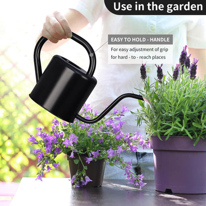 Watering Can, Stainless Steel Watering Can for Indoor & Outdoor Plants, 1L/35oz Long Spout Water Can with Handle, Rust-Proof Plant Watering Pot for House Plants, Garden Flowers