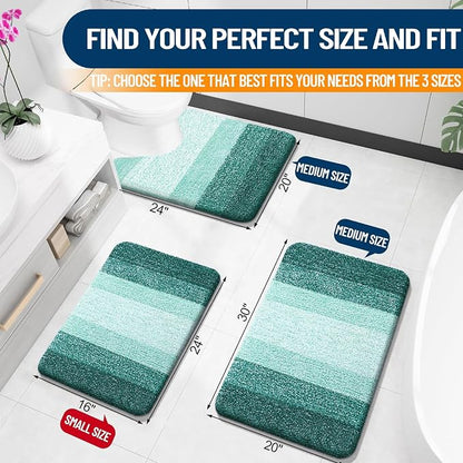 OLANLY Large Bathroom Rugs Mat 50x30, Extra Soft Absorbent Microfiber Bath Rugs, Rubber Backing, Quick Dry, Washable Bath Mat for Bathroom Floor, Tub and Shower, Home Decor Accessories, Blackish Green