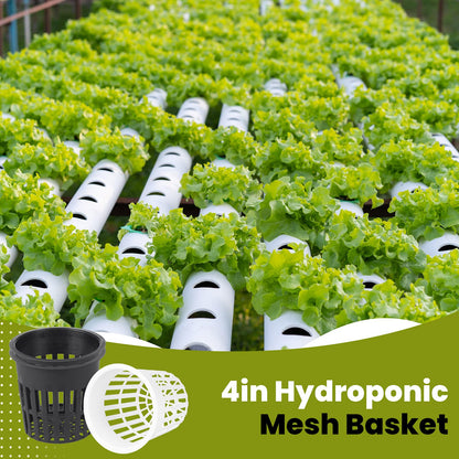 ISKYBOB 10 Pieces White Plastic Garden Mesh Net Pot Hydroponic Basket Planting Nursery Grow Supplies, 11cm/4.3inch