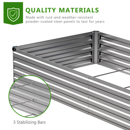 Henshwon 2PCS 12x3x1ft Galvanized Raised Garden Bed Kit,Metal Planter Box for Vegetables,Flowers,Herbs Durable Rust-Resistant Patio Gardening Beds,Silver