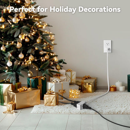 BN-LINK 6 ft 3 Outlet Indoor Extension Cord 16/2 SPT-2, 2 Pack White, 2 Prong Polarized Plug, Household Power Cord for Home, Office, and Holiday Decorations