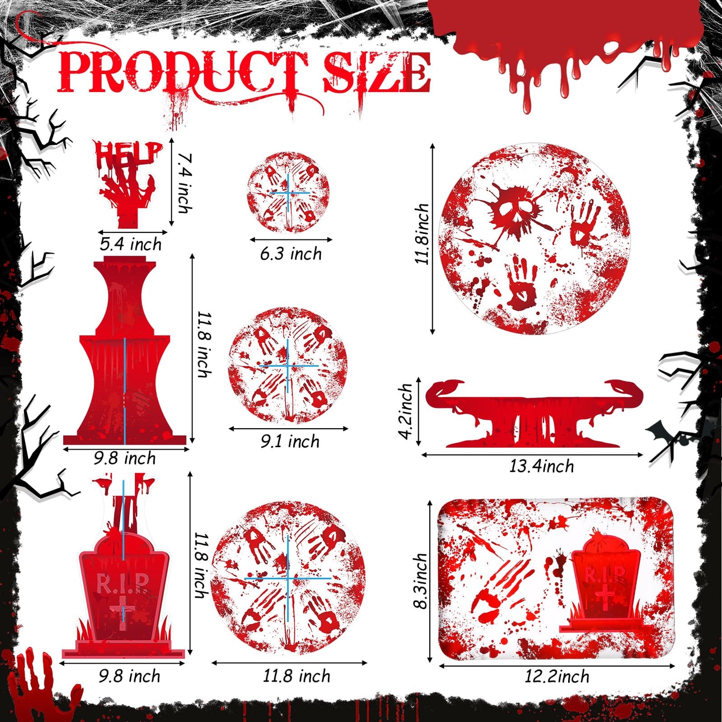 Sliner 5 PCS Halloween Party Decorations Bloody Cupcake Stand Bloody Handprint Cupcake Holder Halloween Bloodys Cake Holder Halloweens Theme Dessert Stand for Dessert Cupcakes Birthday Party Supplies