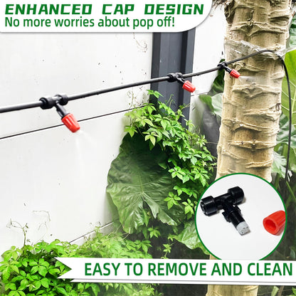 Spalolen 10PCS Push-to-Fit Drip Irrigation Micro Spray Emitters for 1/4 inch Irrigation Tubing, Three-Way Adjustable Atomizing Nozzle, Irrigation Dripper Sprinklers for Garden Greenhouse Agricultural