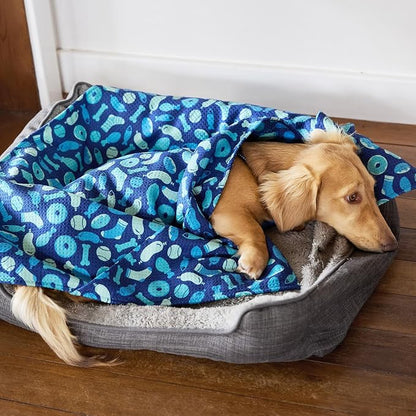 Dock & Bay Pet Towel - Super Absorbent & Quick Drying Dog Towels with Bag - 100% Recycled - A Dogs Dinner, Medium (90x50cm, 35x19)