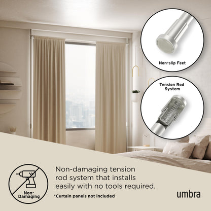 Umbra Anywhere Expandable Curtain Rod and Room Divider, Nickel