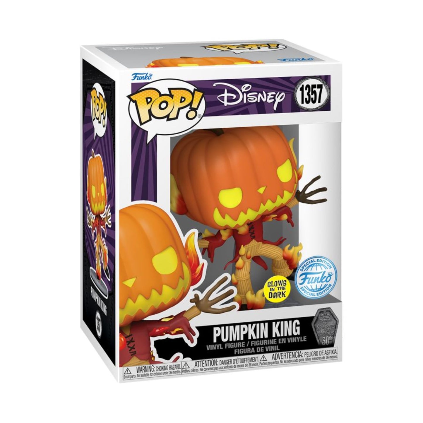 Funko Pop! Disney: The Nightmare Before Christmas - Pumpkin King 1357 Special Edition Glow in the Dark