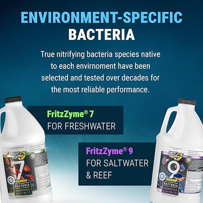 Fritz Aquatics FritzZyme 7 Live Nitrifying Bacteria Naturally Removes Amonia & Nitrite for Freshwater Fish (64-Ounce)