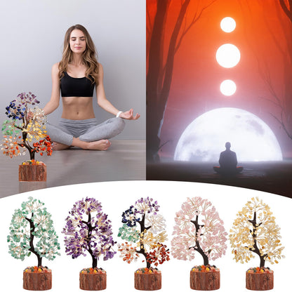Sunnlejw 7 Chakra Crystal Tree of Life,Handmade Birthday Gifts for Women Mom Sister, Natural Meditation Healing Crystal and Stones for Positive Energy,House Warming Gift, Home Office Decor