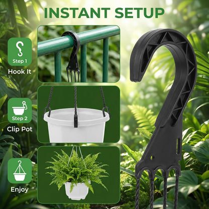 Toddmomy Hanging Basket Hooks Plastic Plant Hangers for Outdoor Patio Balcony Flower Pots 17.7 Inch Durable Suspension Set of 5