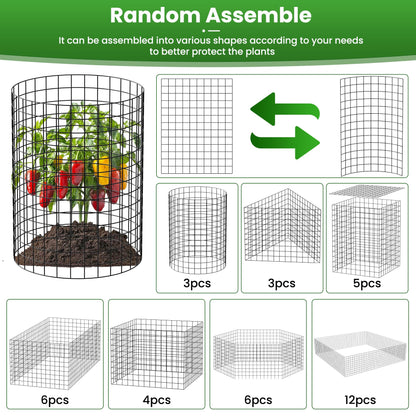 Nexum 45Pcs Plant Protectors from Animals – 16" x 12" Metal Tree Trunk Guards, Garden Plant Cloches & Expandable Plant Cages to Protect from Deer, Rabbits & Lawn