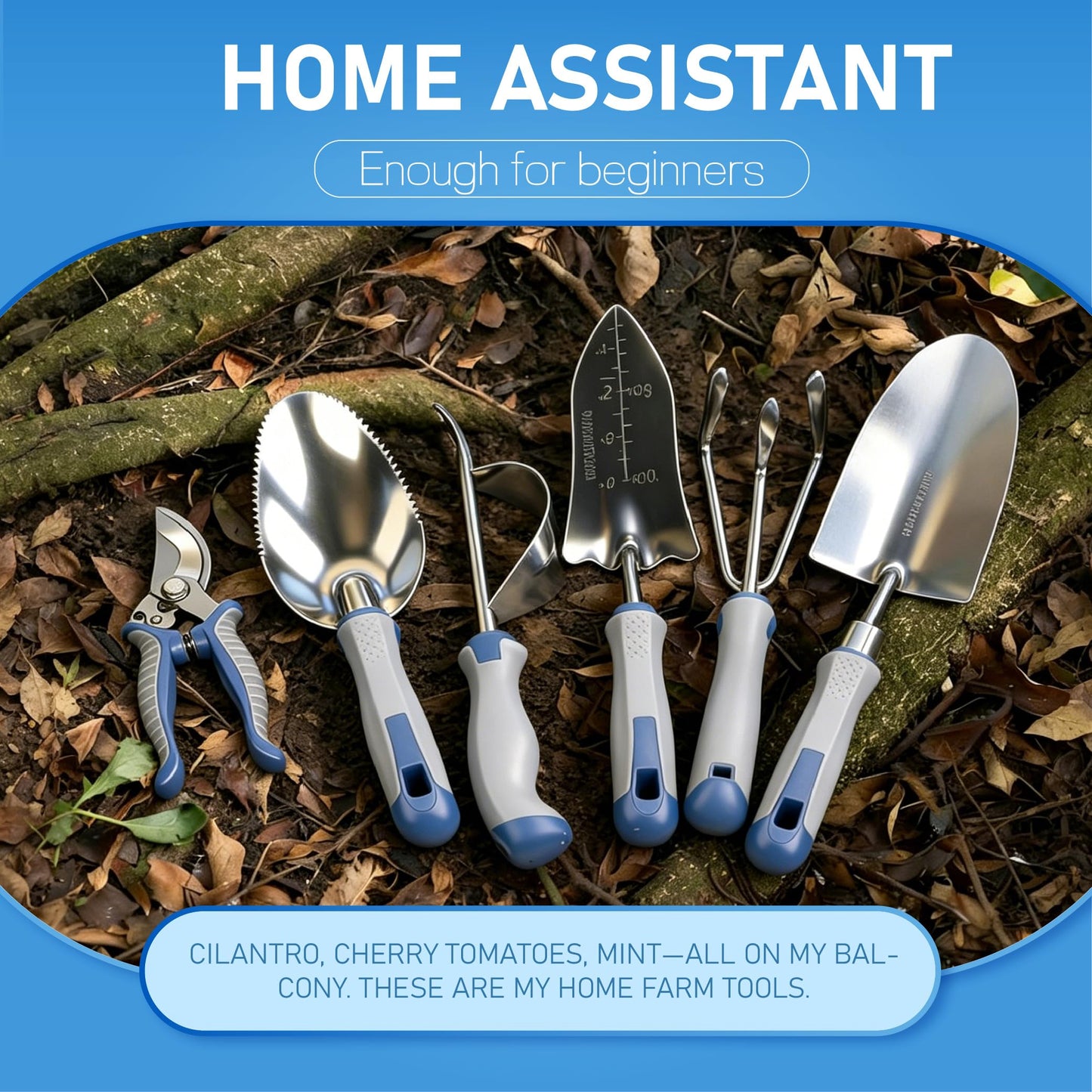8-Piece Gardening Tools Set, Rust-Proof Stainless Steel Garden Tool with Ergonomic Handles, Ideal Gardening Gifts Set for Women Men, Includes Storage Bag, Gloves, Pruner, and Weeder