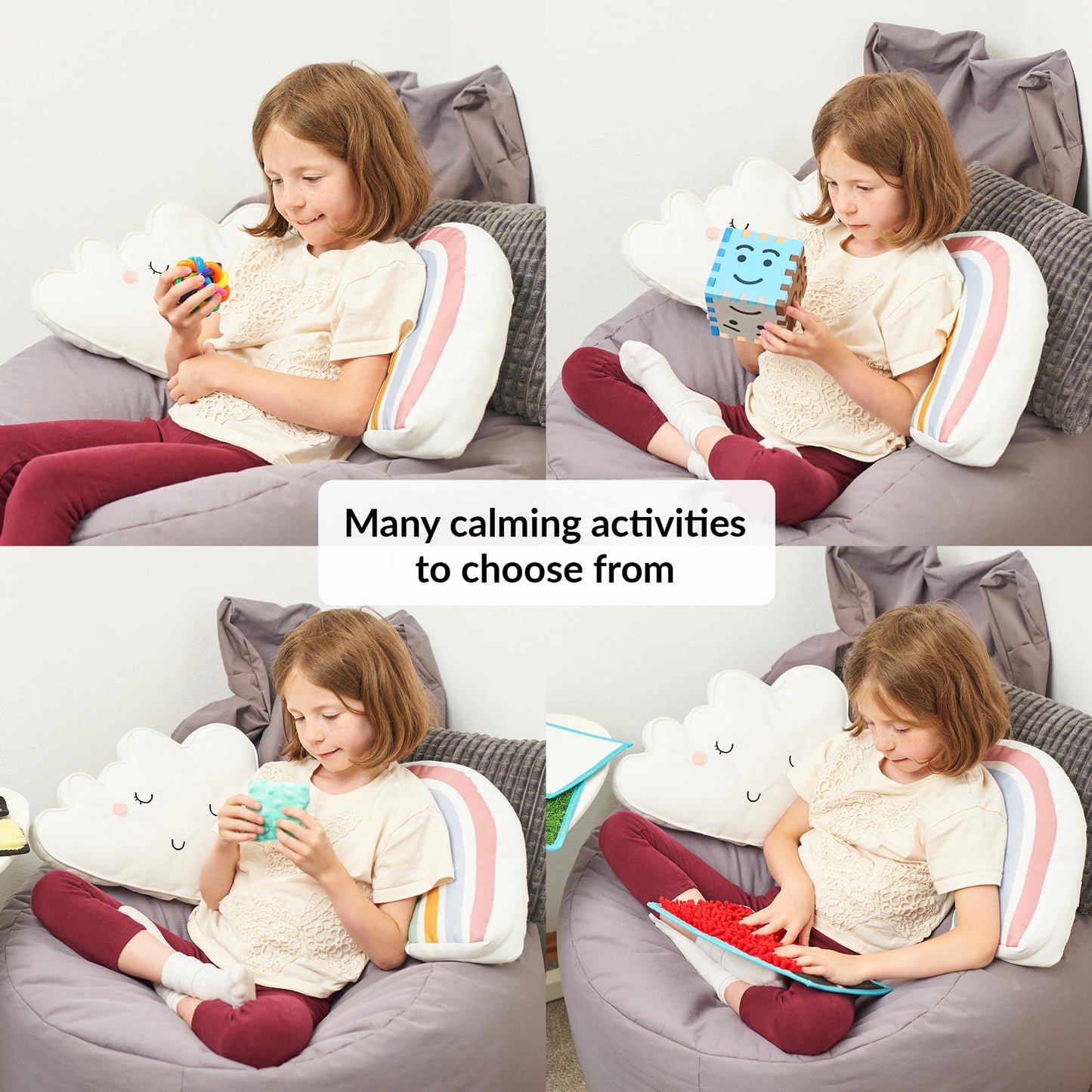 ODOXIA Calm Down Corner | Classroom and Special Education Must Haves | Calming Corner Items for Kids | Calming Corner Kit with Sensory Mats, Posters, Solutions Wall, Sensory Toys