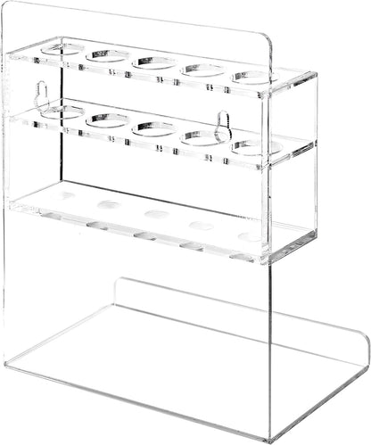 MyGift Wall Mounted Clear Acrylic Dry Erase Marker Holder Organizer for 5 Markers and Eraser, Hanging Whiteboard Accessories Rack for Office Home Dorm Classroom Meeting Room, Set of 2