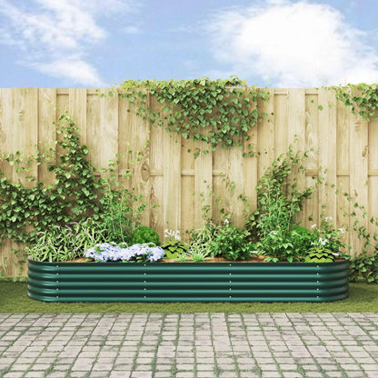 Fregramei Powder-Coated Garden Raised Bed, Metal Planter Box for Vegetables, Flowers, Herbs, Green Galvanized Steel 126 x 31.5 x 17.3 in,-609