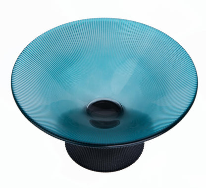 Tapered Glass Decorative Bowl (Green), 9.8 Inches Handblown Glass Bowl with Modern Two-Tone Cone Shape,Decorative Fruit Bowl for Home Decor, Table Centerpiece, Kitchen Island, and Dining Decor