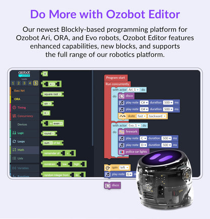Ozobot Ari Classroom Kit (18 Bots) | Interactive Learning Robot with Touch Screen, ToF Sensor, Accelerometer, Gyroscope, and AI Integration | Hands-On STEM Education for Classrooms and Homeschool