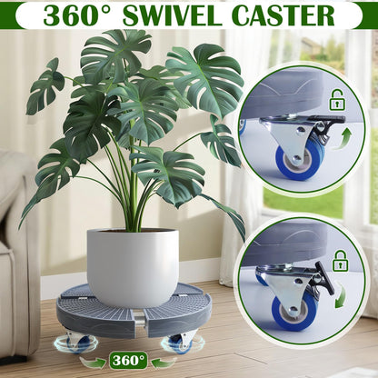 K KASONIC Plant Caddy with Wheels, 15-20 inch Adjustable Rolling Plant Stand Support 330lbs Capacity, Large Plant Dolly Cart for Indoor Outdoor Garden Pot, Plants or Flower Pots Mover (Grey 1 Pack)