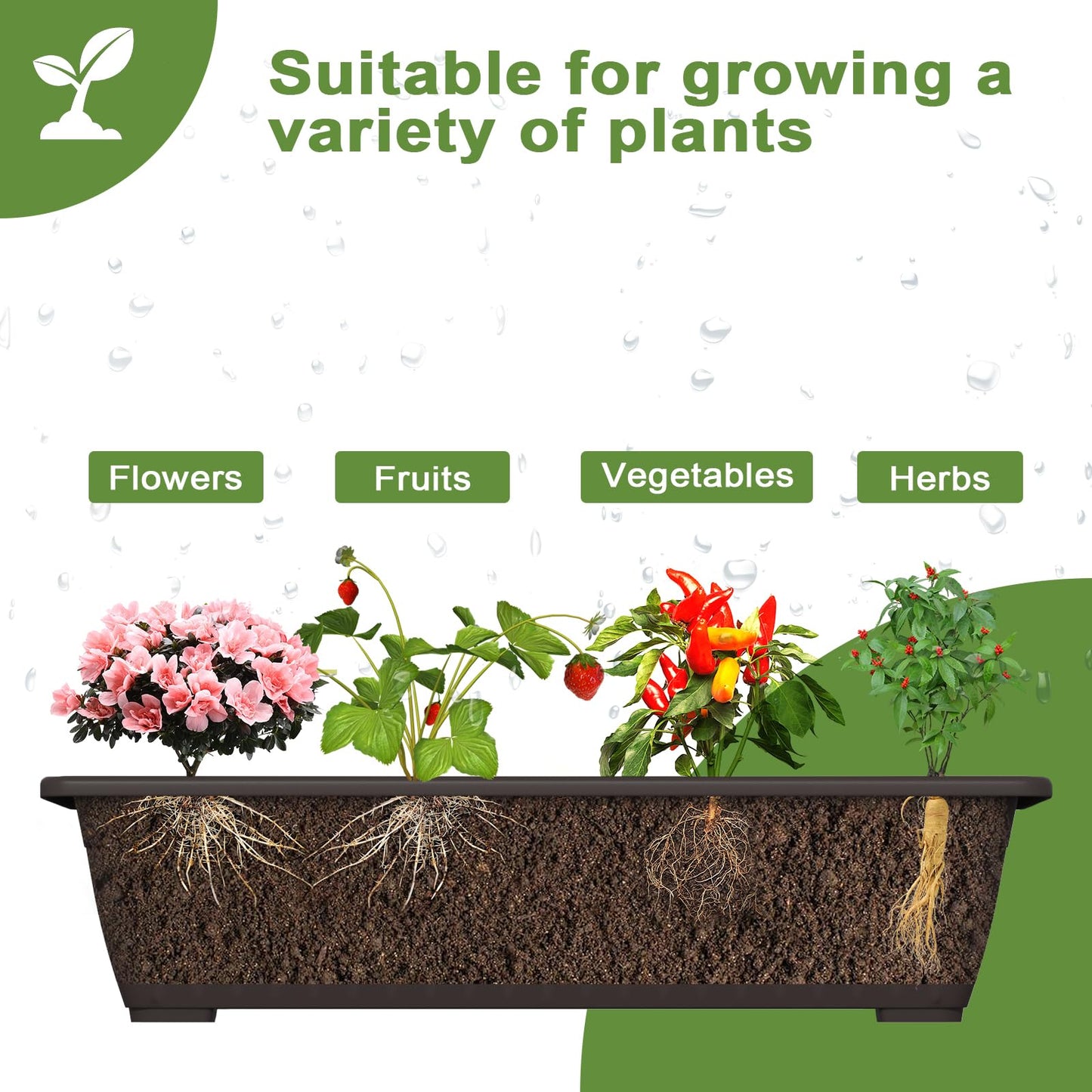 TOREVSIOR 5-Tier Vertical Raised Garden Bed, Vertical Garden Planter with Water Drainage, Elevated Garden Bed for Vegetables Flowers Herbs Indoor Outdoor