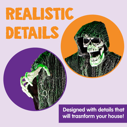 JOYIN Halloween Hanging Grim Reapers (3 Pcs), One 47” and Two 35” Grim Reapers, Halloween Skeleton Flying Ghost for Haunted House Prop Décor, Outdoor Indoor Decor