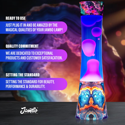 JAMBO 15.5" Amber Crystal Motion Light, Beautiful Home Decor Lamp, Living Room Bedroom Lamp, Relaxing Liquid Motion Lamp, Night Light Nightlight for Teens, Kids & Adults, Mood Light
