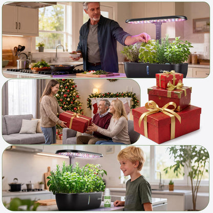 litokam Hydroponics Growing System Kit, 15 Pods Indoor Herb Garden with Smart APP & Quiet Pump, 24W LED Light, Auto Timer, Perfect Indoor Garden for Herbs, Vegetables & Flowers, Ideal for Plant Lovers