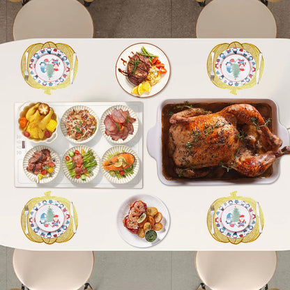 Pumpkin Placemats Set of 6, Gold Harvest Placemats Fall Thanksgiving Placemats Table Mats for Thanksgiving,Halloween and Party Table Decorations 15X15inch