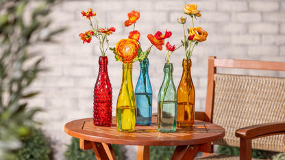 Evergreen Garden Glass Bottles for Bottle Tree, Wine Bottles for Decorativation Indoor Outdoor Wedding Christmas Party Decor (Rainbow, Set of 10)