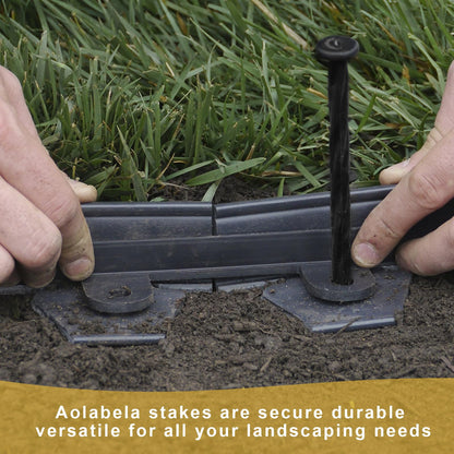 Aolabela 80 Pack 8 Inch Plastic Landscape Edging Anchoring Stakes Garden Lawn Yard Spikes Landscaping Stakes for Paver Edging, Weed Barrier, Tent, Artificial Turf