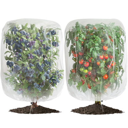 2 PCS Large Fruits Tree Netting Cover for Garden, 6.6 x 8.2 ft Insect Bird Barrier Deer Netting Cover Bag with Drawstring Garden Plant Netting for Tomato Blueberry Bush Netting Covers