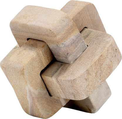 Decorative Knot Sculpture for Modern Home Decor – Natural Brown Marble Decorative Object – Shelf Styling & Coffee Table Decor for Office, Bathroom & Living Room – 5"