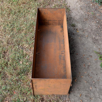 TITAN GREAT OUTDOORS Corten Steel Planter Box 16"(H) x 47"(L) Patina Rustic