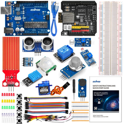 OSOYOO WiFi Internet of Things Learning Kit for Arduino | Include ESP8266 WiFi Shiled | Smart IOT Mechanical DIY Coding for Teens Adults Programming Learning How to Code