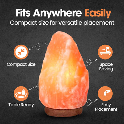ZESTIQ FOODS Himalayan Salt Lamp – Natural Pink Salt Rock Lamp, Crystal Night Light for Bedroom, Home & Office, Air Purifier, Relaxation & Home Decor
