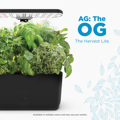 AeroGarden Harvest Lite in Black, Soil-Free Indoor Hydroponic Garden with LED Grow Light for Year-Round Gardening of up to 6 Herbs and Vegetables